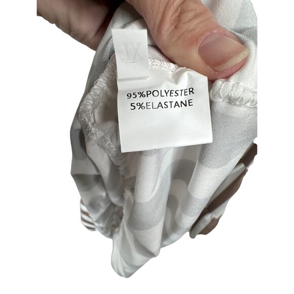 Brown White Striped Maxi Dress XL Tie Shoulder Tiered Summer Sundress - Picture 7 of 10